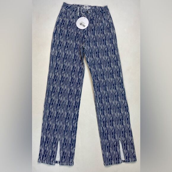 Princess Polly Danica Painted Stripe Denim Jeans Women Size 4 Blue NWT - Picture 1 of 10